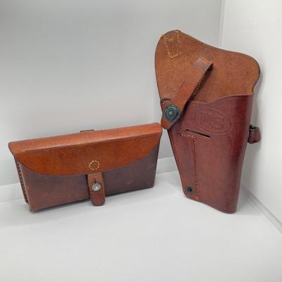 LOT 176: Pair of Leather Firearm Holder / Holster - US Brand and More