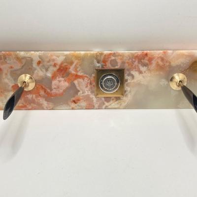 LOT 178: Vintage Desk Collection - Cross Pen / Pencil with Onyx / Stone Paper Holder, Pen Holder and Elephant Figurine