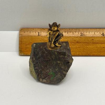 LOT 179: Hand Crafted Collection - The Metropolitan Museum of Art Prehistoric Bison Art, Fish Fossil, Percussion Frog, Carved Wood Decor...