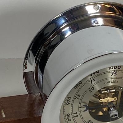LOT 182: Seth Thomas Helmsman Chrome Ship’s Bell and Barometer Model # E537-007