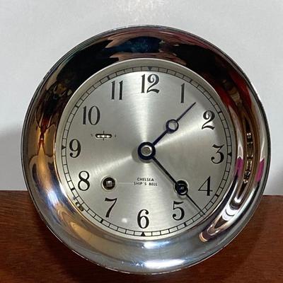 LOT 182: Seth Thomas Helmsman Chrome Ship’s Bell and Barometer Model # E537-007
