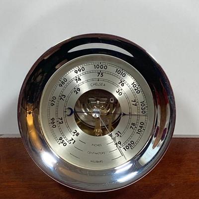 LOT 182: Seth Thomas Helmsman Chrome Ship’s Bell and Barometer Model # E537-007
