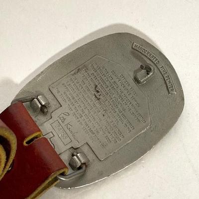 LOT 183: Pete Kershaw Belt Buckle with Leather Belt, Cabela’s Leather Belt with Collection of Whistles, Compass, Pocket Knives and More