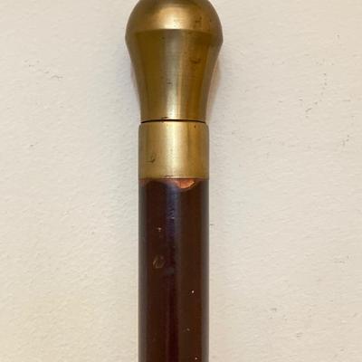 LOT 185: Vintage Knob Style w/Hidden Glass Flask/Vial Walking Stick/Cane & Unique Bamboo Style w/ Antler Handle Cane/Walking Stick