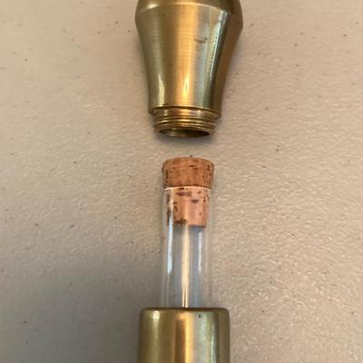 LOT 185: Vintage Knob Style w/Hidden Glass Flask/Vial Walking Stick/Cane & Unique Bamboo Style w/ Antler Handle Cane/Walking Stick