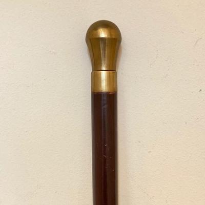 LOT 185: Vintage Knob Style w/Hidden Glass Flask/Vial Walking Stick/Cane & Unique Bamboo Style w/ Antler Handle Cane/Walking Stick