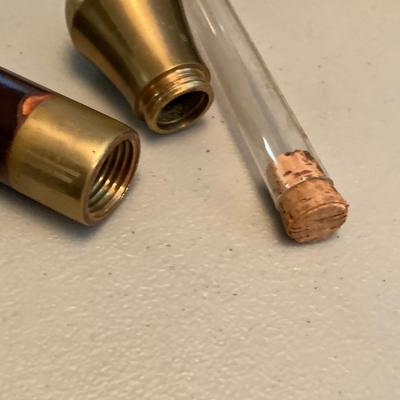 LOT 185: Vintage Knob Style w/Hidden Glass Flask/Vial Walking Stick/Cane & Unique Bamboo Style w/ Antler Handle Cane/Walking Stick