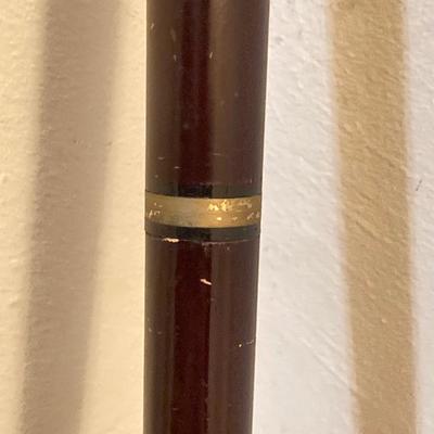 LOT 185: Vintage Knob Style w/Hidden Glass Flask/Vial Walking Stick/Cane & Unique Bamboo Style w/ Antler Handle Cane/Walking Stick