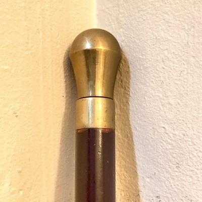 LOT 185: Vintage Knob Style w/Hidden Glass Flask/Vial Walking Stick/Cane & Unique Bamboo Style w/ Antler Handle Cane/Walking Stick