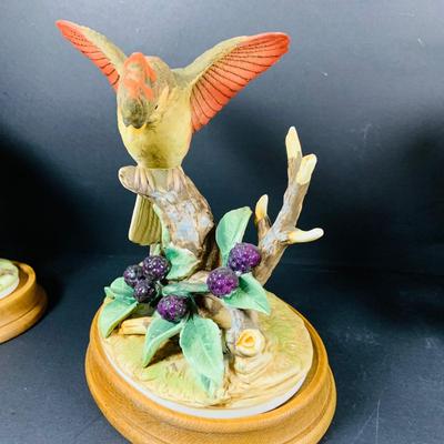 LOT:190: Collection of (3) Andrea by Sadak Birds Figurines - Cardinal, Parakeet and Blue Bird