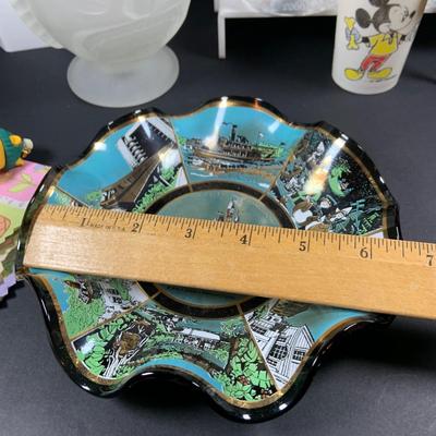 LOT:192: Large Assortment of Disney Collectables Including Glasses, Mugs, Ornaments, Toys and More