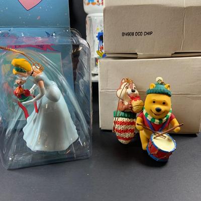 LOT:192: Large Assortment of Disney Collectables Including Glasses, Mugs, Ornaments, Toys and More
