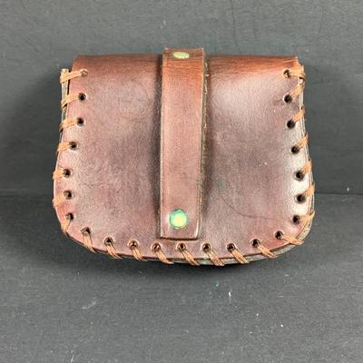 LOT:193: Collection of Hand Crafted Leather Pouches, Purses , Cases and More