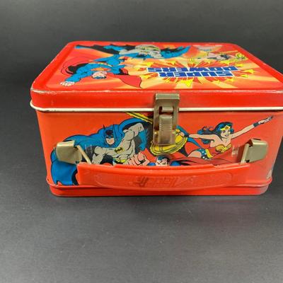 LOT:195: Aladdin "Super Powers" Metal Lunch Box with Superman, Batman and Wonder Woman - 1983