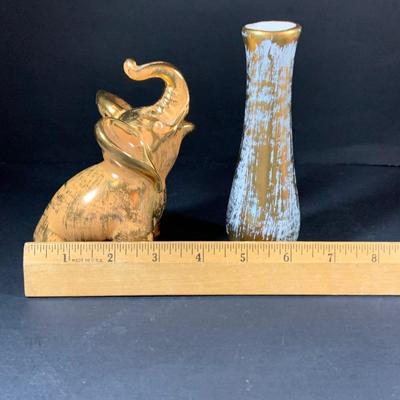 LOT:197: Stangl Humpty Dumpty Children's Plate, Stangle Gold-tone Elephant and Bud-vase, Silverplated Picture Frames and More