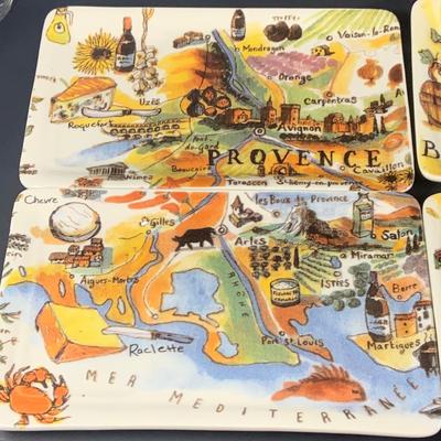 LOT:200: Set of (3) Wine Crates, (8) Etched Grape Glasses, (6) Serving Trays and Cheese Trays