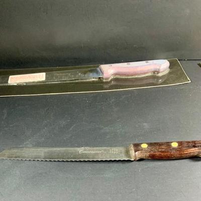 LOT:202: Assortment of Knives, Cleaver, and Carving Tools Featuring Connoisseur Slicer Knives, Remington Cleaver and More