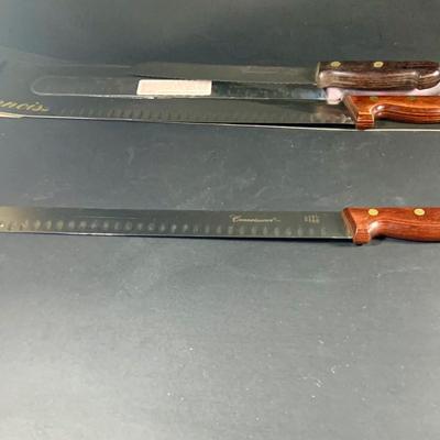 LOT:202: Assortment of Knives, Cleaver, and Carving Tools Featuring Connoisseur Slicer Knives, Remington Cleaver and More