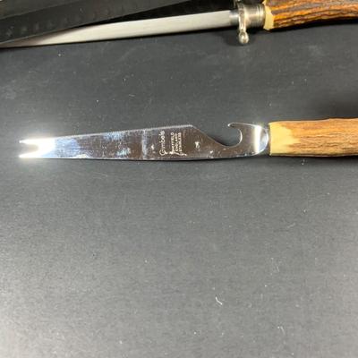 LOT:202: Assortment of Knives, Cleaver, and Carving Tools Featuring Connoisseur Slicer Knives, Remington Cleaver and More