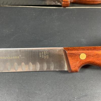LOT:202: Assortment of Knives, Cleaver, and Carving Tools Featuring Connoisseur Slicer Knives, Remington Cleaver and More