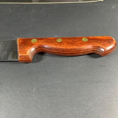LOT:202: Assortment of Knives, Cleaver, and Carving Tools Featuring Connoisseur Slicer Knives, Remington Cleaver and More