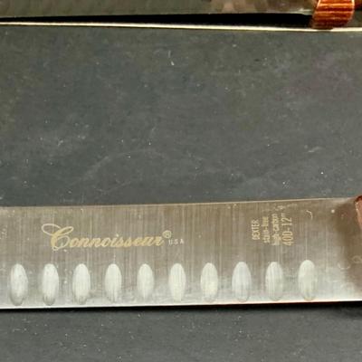 LOT:202: Assortment of Knives, Cleaver, and Carving Tools Featuring Connoisseur Slicer Knives, Remington Cleaver and More