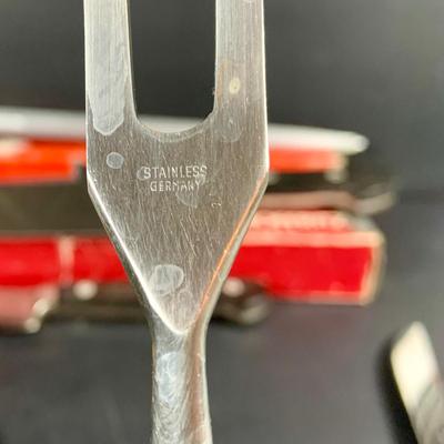 LOT:203: Collection of Knives and Cleavers and More Including Hoffritz Butcher's Knife and Cleaver and More