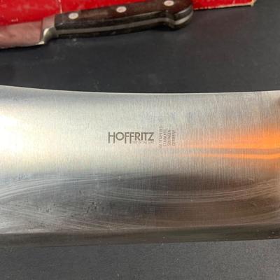 LOT:203: Collection of Knives and Cleavers and More Including Hoffritz Butcher's Knife and Cleaver and More