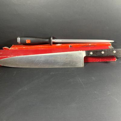 LOT:203: Collection of Knives and Cleavers and More Including Hoffritz Butcher's Knife and Cleaver and More