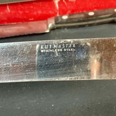 LOT:203: Collection of Knives and Cleavers and More Including Hoffritz Butcher's Knife and Cleaver and More