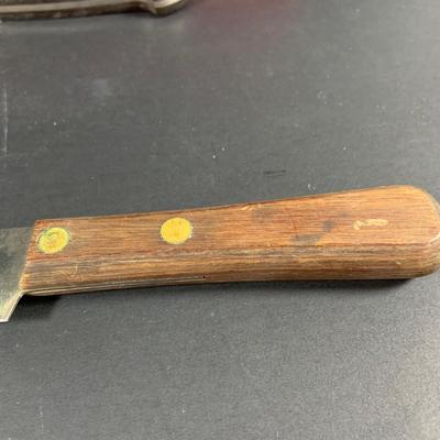 LOT:203: Collection of Knives and Cleavers and More Including Hoffritz Butcher's Knife and Cleaver and More