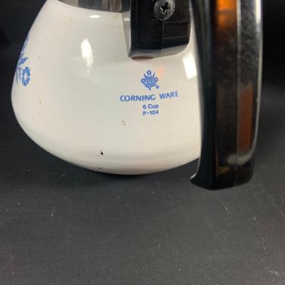 LOT:205: Corningware Blue Cornflower Baking Dishes and Coffee Pots