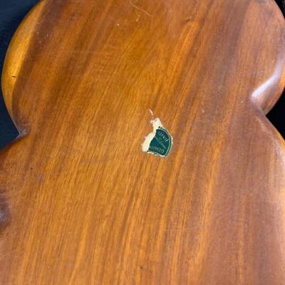 LOT:206: Vintage Entertaining Must Haves Including a Ceramic and Wood Lazy Susan Serving Dishes, Wooden Leaf Shaped Serving Dish,...