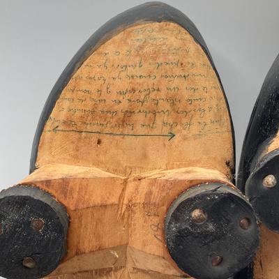 LOT 244: Vintage Wooden Shoe Folk Art Collection - Two Pair of Hand Crafted and Adorable Spanish Dolls