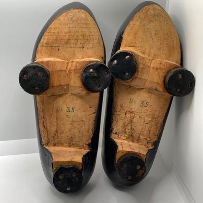 LOT 244: Vintage Wooden Shoe Folk Art Collection - Two Pair of Hand Crafted and Adorable Spanish Dolls
