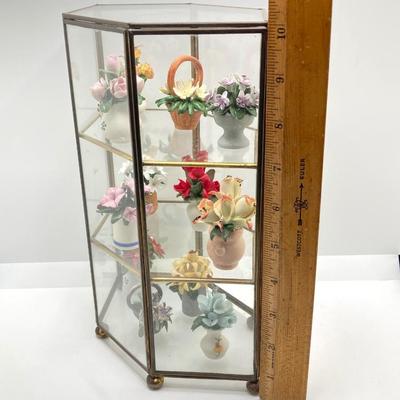 LOT 245: "The Flowers of the Year" Miniatures Collection in Glass Display