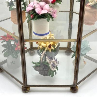 LOT 245: "The Flowers of the Year" Miniatures Collection in Glass Display
