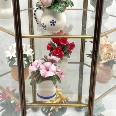 LOT 245: "The Flowers of the Year" Miniatures Collection in Glass Display