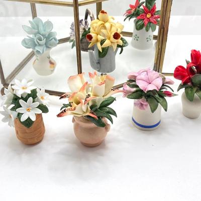 LOT 245: "The Flowers of the Year" Miniatures Collection in Glass Display