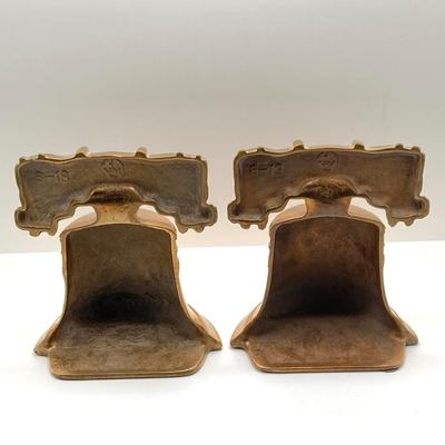 LOT 246: Liberty Bell Collection - Pair of Brass Bookends with Bicentennial Bells and More