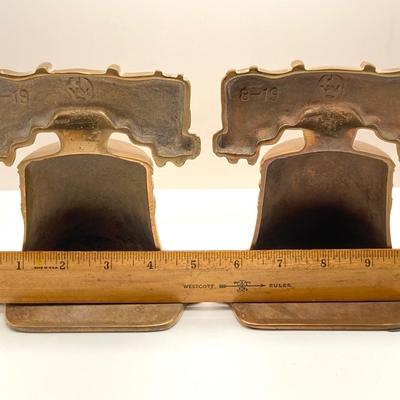 LOT 246: Liberty Bell Collection - Pair of Brass Bookends with Bicentennial Bells and More