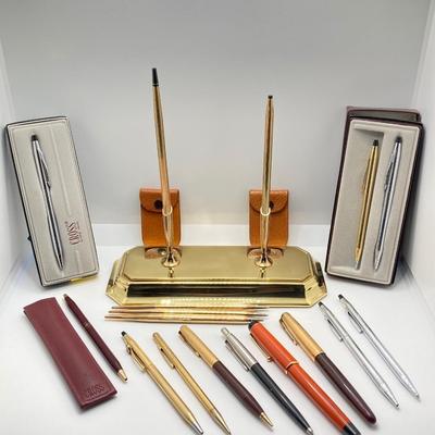 LOT 247: Large Collection of Vintage Writing Utensils - Cross, Parker, Rosa and More
