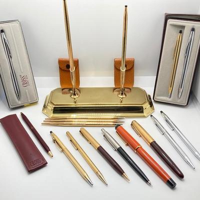 LOT 247: Large Collection of Vintage Writing Utensils - Cross, Parker, Rosa and More