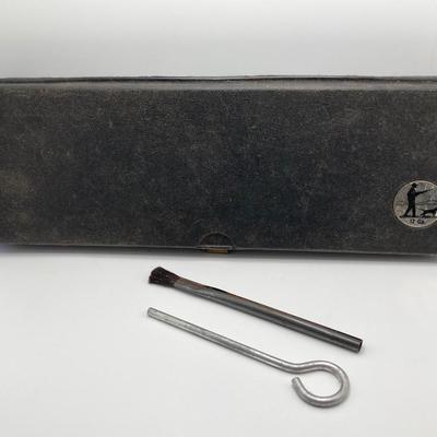 LOT 249: Three Leather Firearm Holders / Holsters, Doskocil Gun Case and Cleaning / Care Supplies (Outers Case) and More