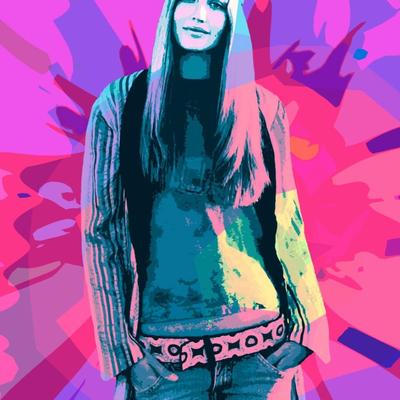 Grant Sansbury Hippie Girl SIGNED Art Poster  UNFRAMED