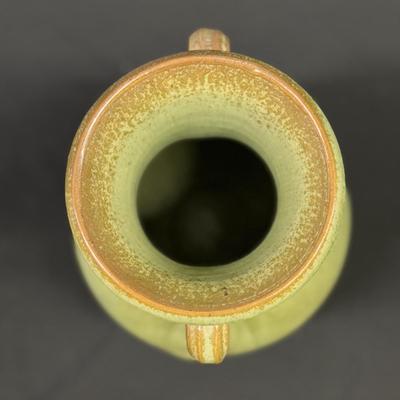 Green Ceramic Vase w/ Two Handles (1050-DZ)