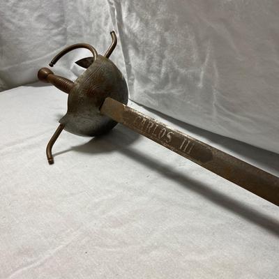 Ornate Metal Sword with Hand Guard (1018FR-BM)