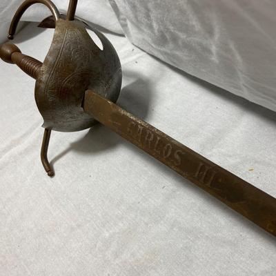 Ornate Metal Sword with Hand Guard (1018FR-BM)