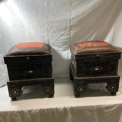 Pair of Turkish Storage Ottomans (1018FC-BM)