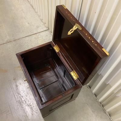 Small Wooden Chest with Golden Brass Inlay (1018CL-BM)